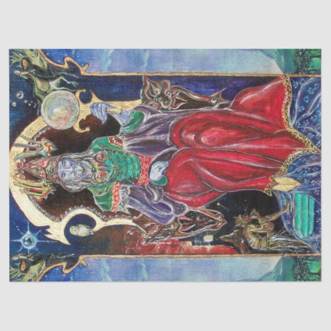 NEUROMANCER Magician King,Fantasy  Red Blue Tissue Paper (Front)