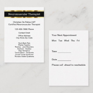 Neuromuscular Therapist Appointment Cards