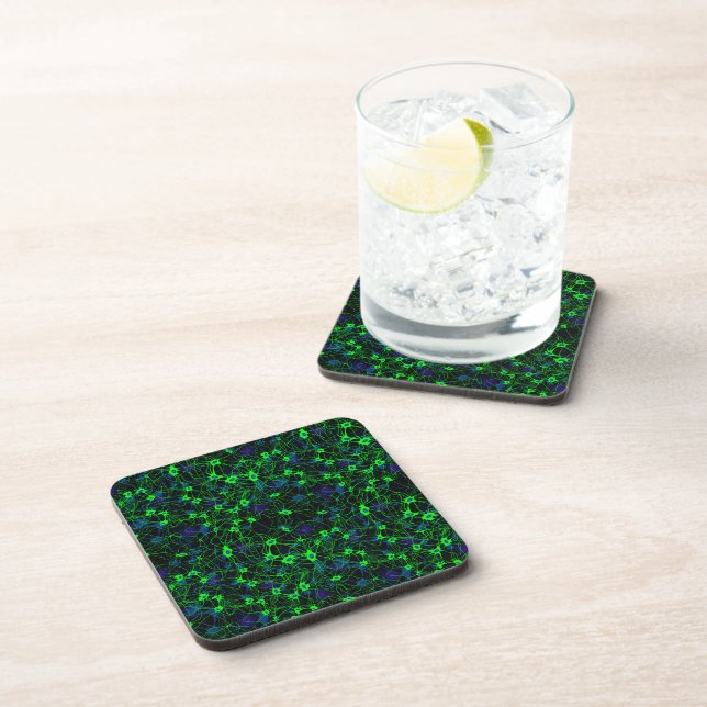 Neuron City Cork-Backed Coasters (Right Side)