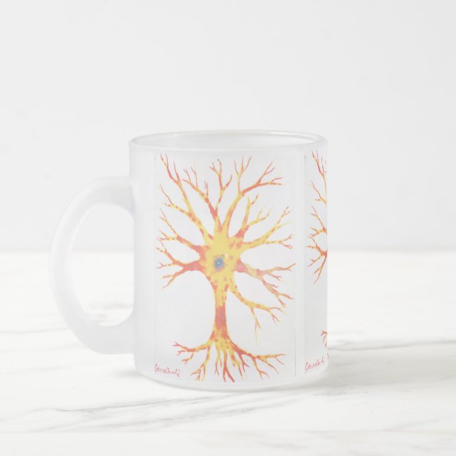 Neuron  frosted glass coffee mug (Left)