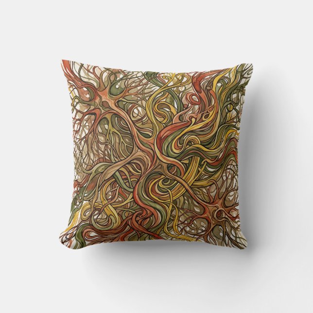 Neuron Network Throw Pillow (Front)