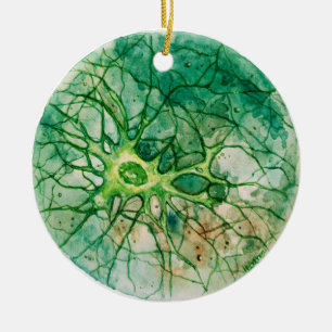 Neuron - Watercolor Green Ceramic Tree Decoration