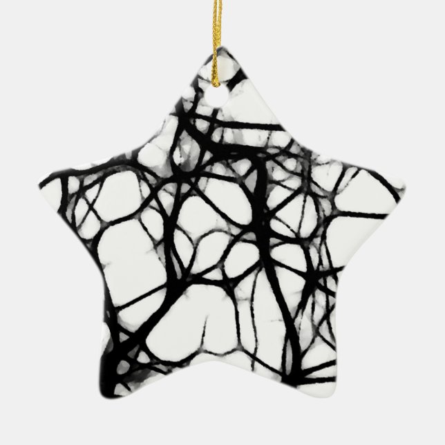 Neuronal Web 1 Ceramic Tree Decoration (Front)