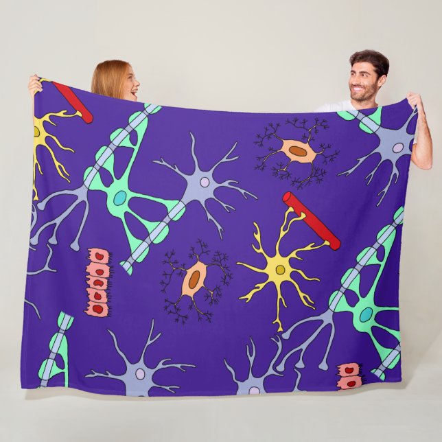 Neurons And Glia Fleece Blanket (In Situ)
