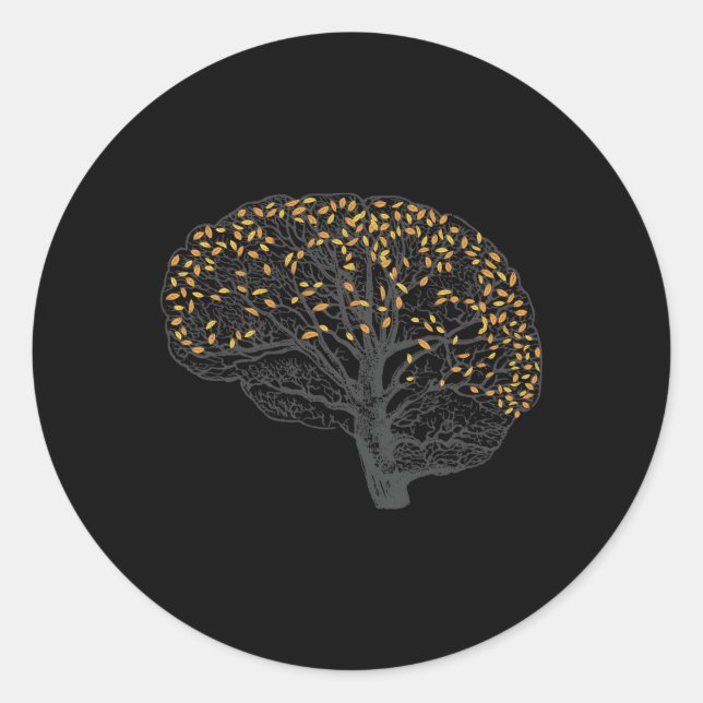 Neurons Brain Classic Round Sticker (Front)