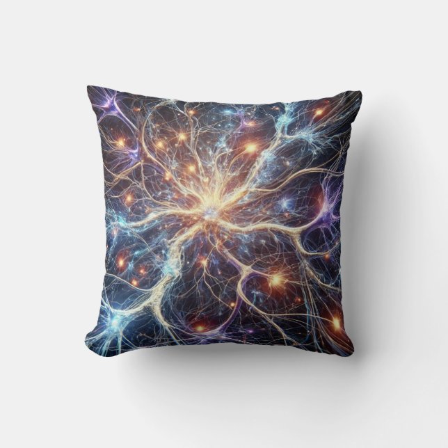 Neurons Throw Pillow (Front)