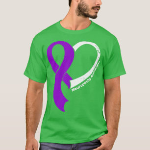 Neuropathy Awareness Hope Love Heart Ribbon Happy T-Shirt
