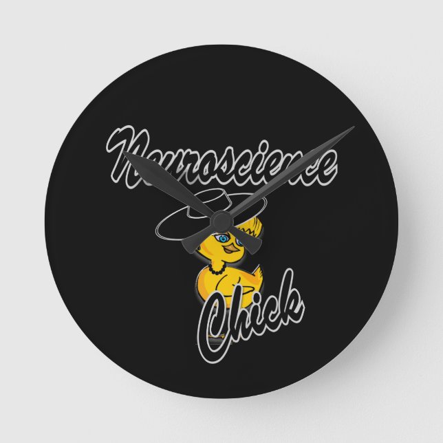 Neuroscience Chick #4 Round Clock (Front)