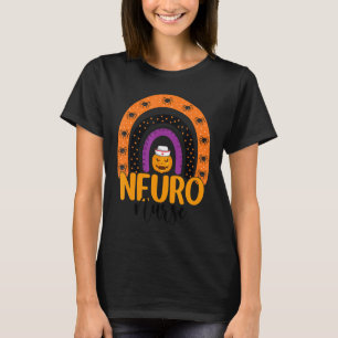 Neuroscience Nurse Neuro Halloween Pumpkin Rainbow T-Shirt