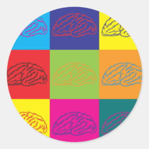 Neuroscience Pop Art Classic Round Sticker