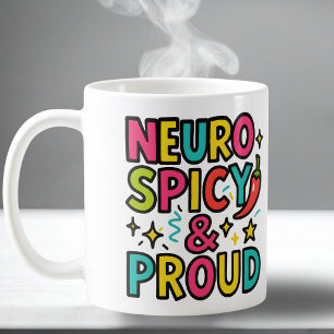 Neurospicy and Proud – Bright Neurodivergent Pride Coffee Mug