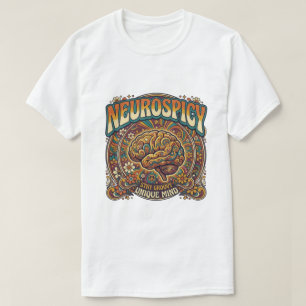 Neurospicy Brain   Groovy Retro Psychedelic Tee