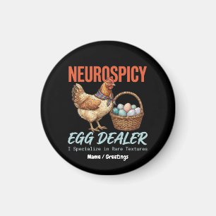 Neurospicy Egg Dealer Vintage Hen Rare Textures Magnet