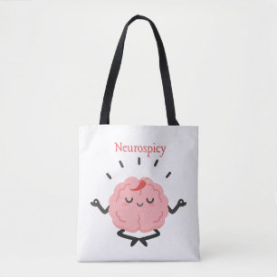 Neurospicy Funny Brain Hot Pepper Cute Girly Quote Tote Bag