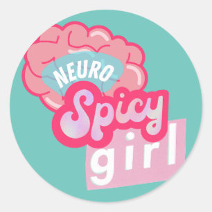 'NeuroSpicy girl' Neurodiversity Classic Round Sticker