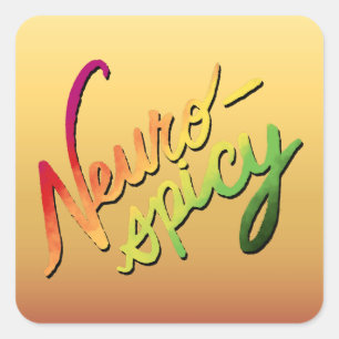 Neurospicy (Hand-Lettered Gradient Text) Square Sticker