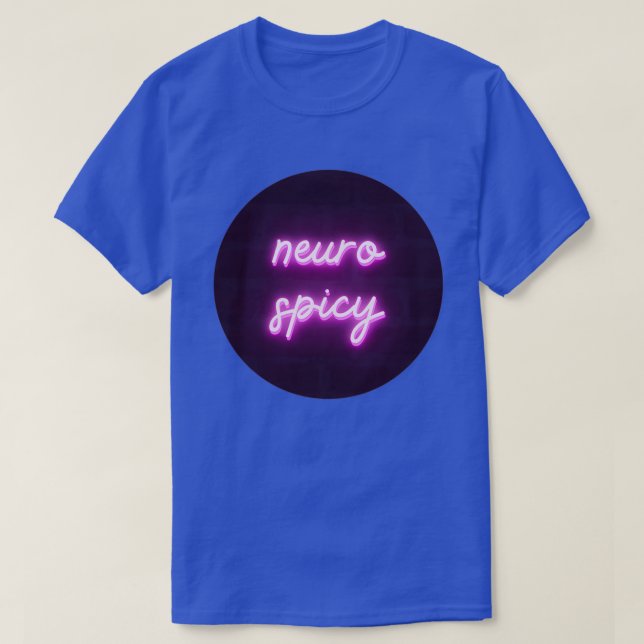Neurospicy Neon Pink Neurodivergent Sign T-Shirt (Design Front)