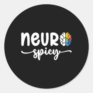 Neurospicy Neuro Spicy Neurotypical Neurodiversity Classic Round Sticker