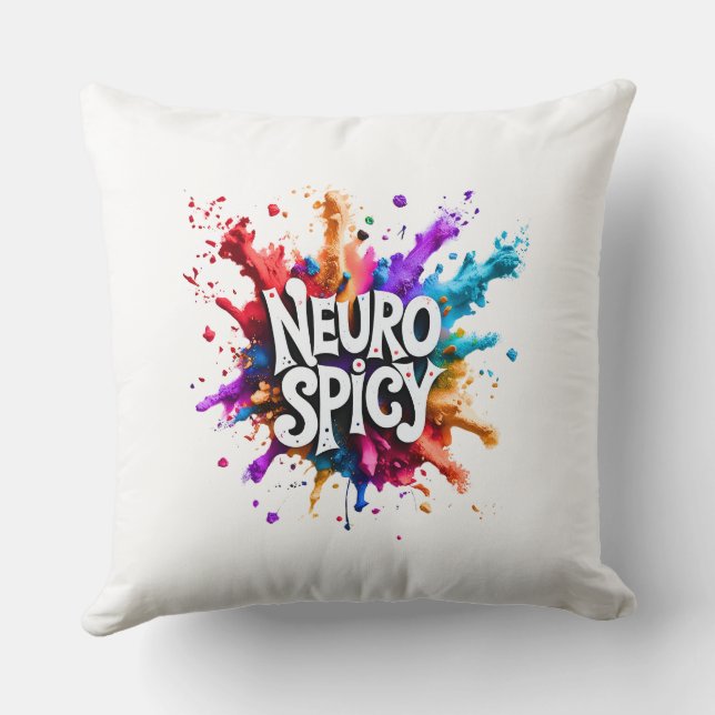 NEUROSPICY neurodiversity autism adhd dyslexia Cushion (Back)