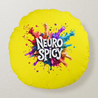 NEUROSPICY neurodiversity autism adhd dyslexia Round Cushion