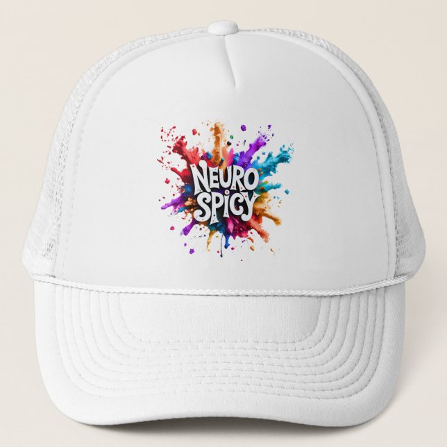 NEUROSPICY neurodiversity autism adhd dyslexia Trucker Hat (Front)