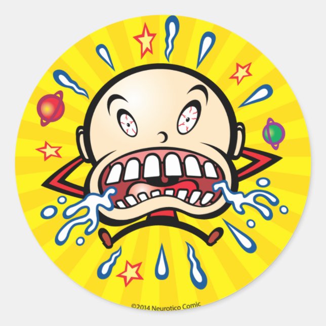 Neurotico Crybaby Cartoon Logo Sticker Two (Front)