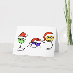 Neurotransmitters in Santa Hats Holiday Card