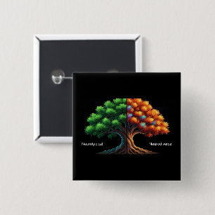 Neurotypical vs. Neurodiverse 15 Cm Square Badge