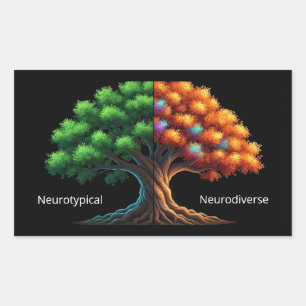 Neurotypical vs. Neurodiverse Rectangular Sticker