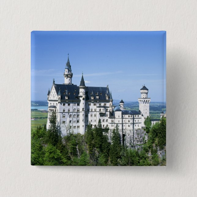 Neuschwanstein Castle 15 Cm Square Badge (Front)