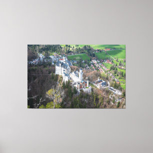 Neuschwanstein Castle and Alps valley in Germany Canvas Print
