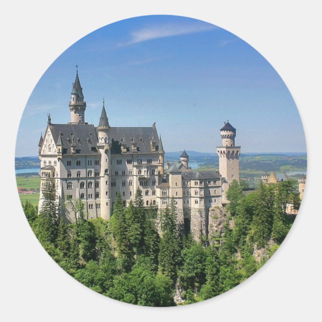 Neuschwanstein Castle, Bavaria Germany   Classic Round Sticker (Front)