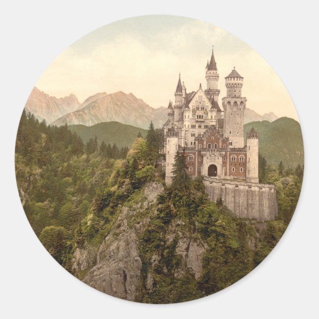 Neuschwanstein Castle, Bavaria, Germany Classic Round Sticker (Front)