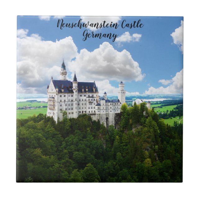 Neuschwanstein Castle Bavaria Germany Photography Tile (Front)