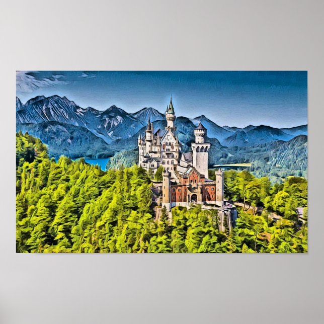 Neuschwanstein Castle Bavaria Germany Poster (Front)