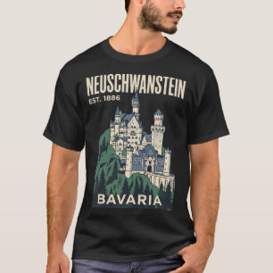 Neuschwanstein Castle Bavaria Germany Vintage Trav T-Shirt