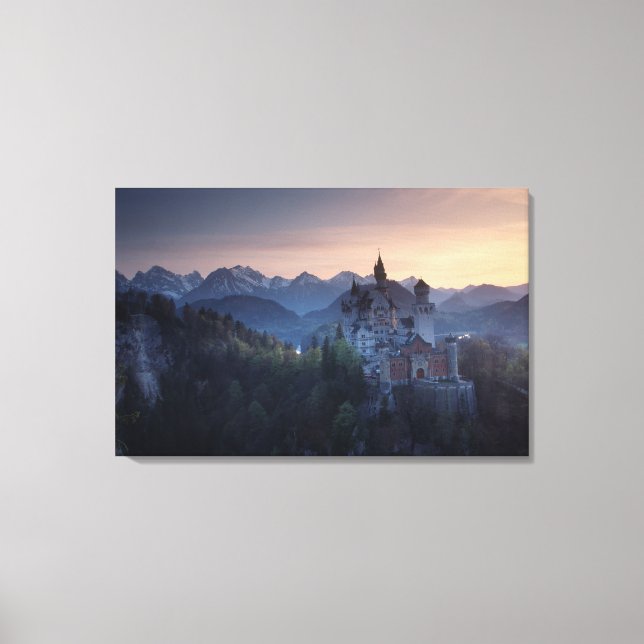 Neuschwanstein Castle, built late 1800's by Canvas Print (Front)