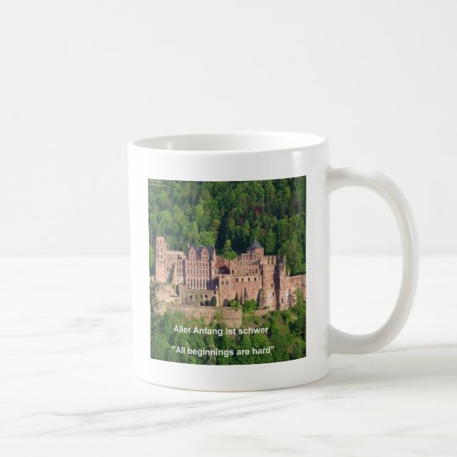 Neuschwanstein Castle Frankfurt & German Quote Coffee Mug (Right)