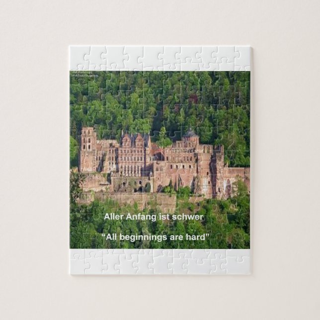 Neuschwanstein Castle Frankfurt & German Quote Jigsaw Puzzle (Vertical)