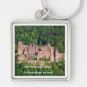 Neuschwanstein Castle Frankfurt & German Quote Key Ring