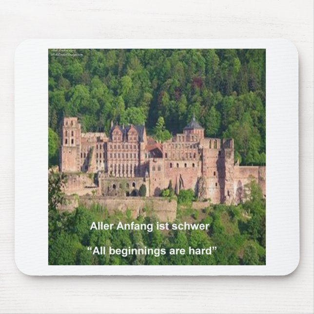 Neuschwanstein Castle Frankfurt & German Quote Mouse Mat (Front)