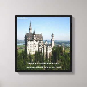 Neuschwanstein Castle & German Quote Canvas Print