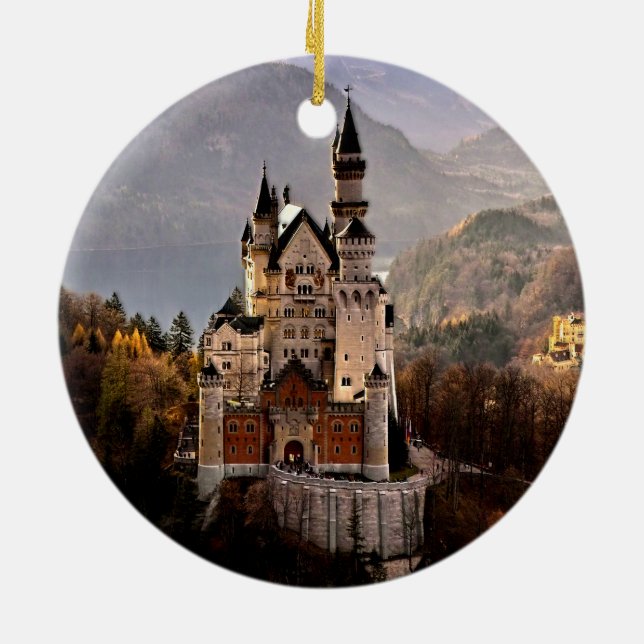 Neuschwanstein Castle Germany Ceramic Tree Decoration (Back)