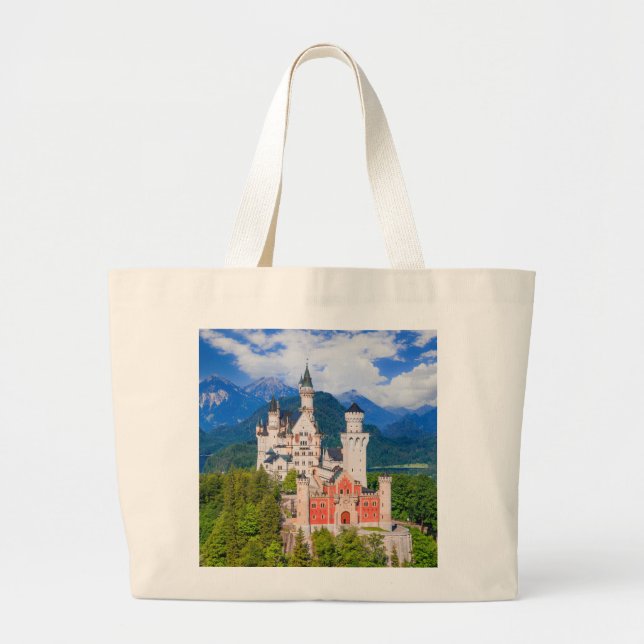Neuschwanstein Castle Germany Large Tote Bag (Front)