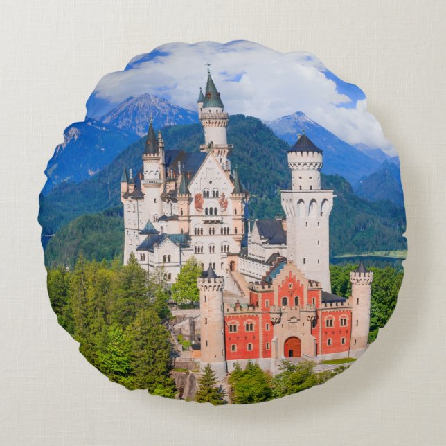 Neuschwanstein Castle Germany Round Cushion (Front)