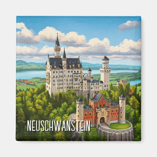 Neuschwanstein Castle Germany Travel Magnet (Front)