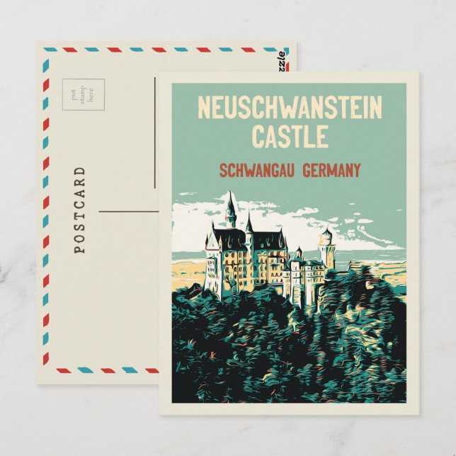 Neuschwanstein castle in Schwangau, Germany Postca Postcard (Front/Back)