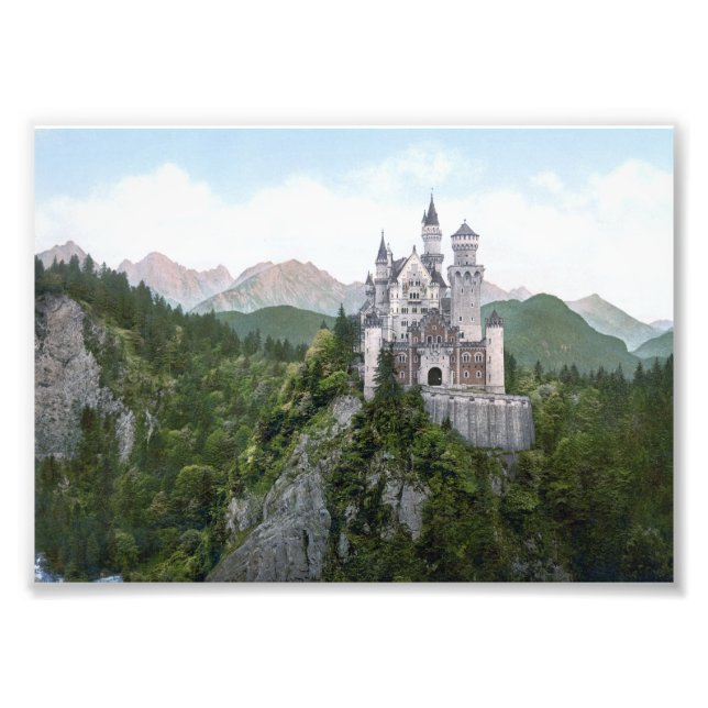 Neuschwanstein Castle Lithograph Photo Print (Front)