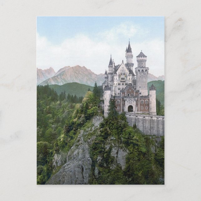 Neuschwanstein Castle Lithograph Postcard (Front)