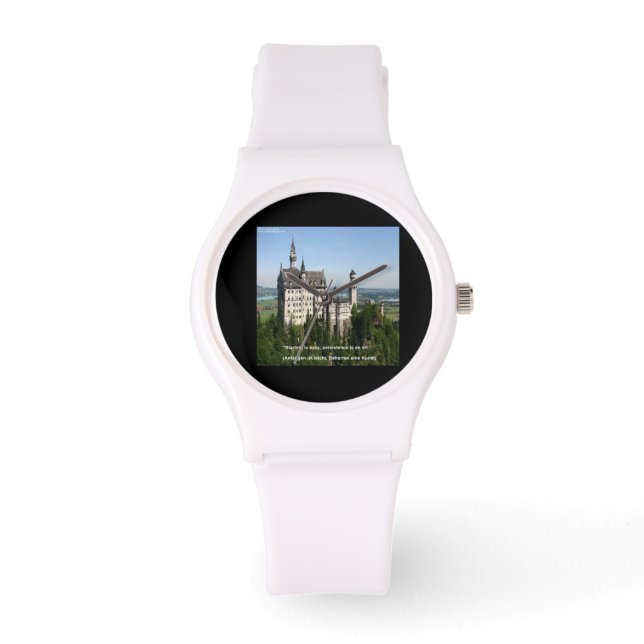 Neuschwanstein Castle Womens White Silicone Watch (Front)